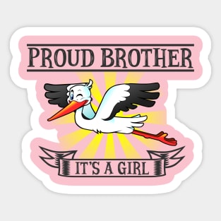 Proud Brother, It's a Girl Sticker